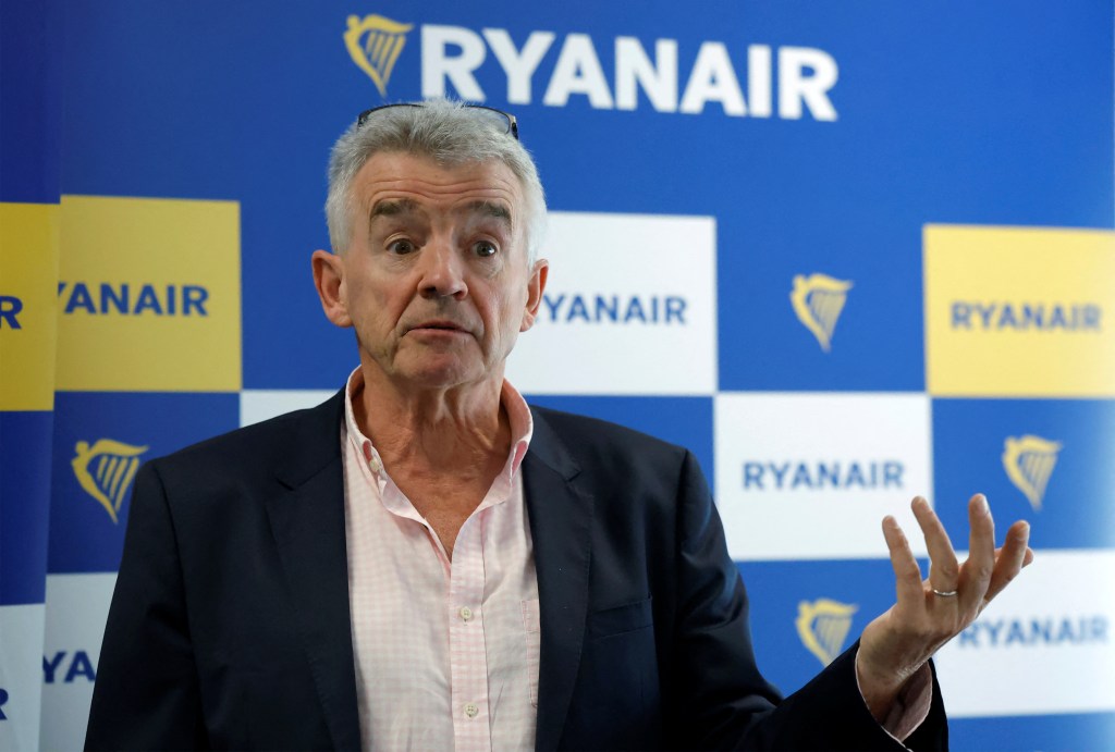 Ryanair Chief Executive Michael O'Leary speaks to the media during a press conference after the airline's annual general meeting, in Dublin, Ireland, September 12, 2024.